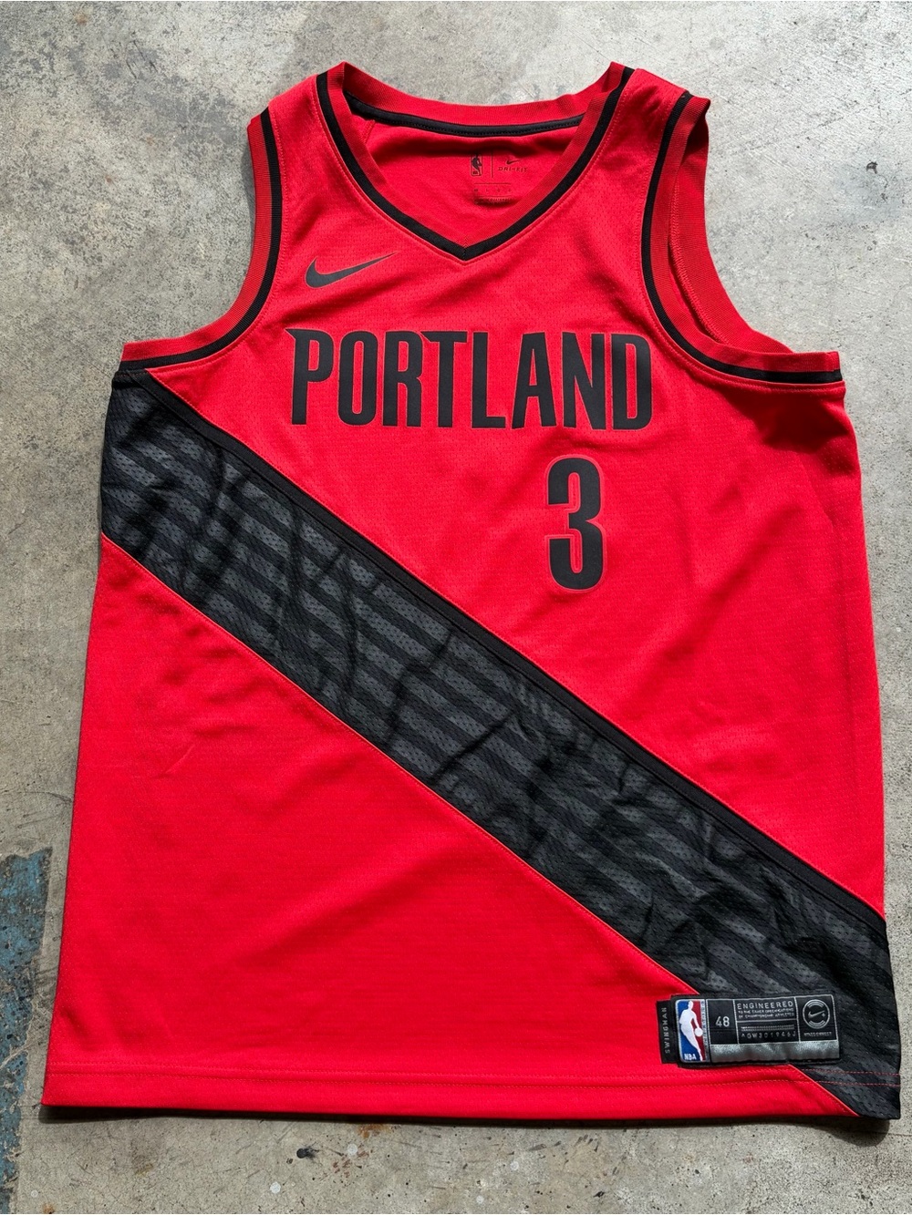 CJ McCollum Swingman Portland Trail Blazers Jersey Nike Throwback EUC